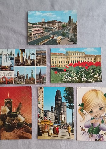 Çeşitli Temalı Renkli Kartpostallar