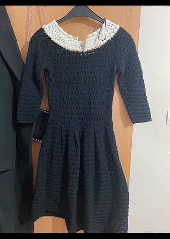 Zara oldmoney tarzı Mini Triko Elbise - Görsel 5