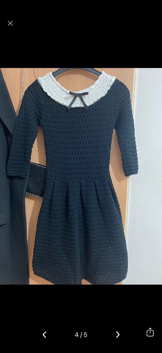 Zara oldmoney tarzı  Mini Triko Elbise - Görsel 4