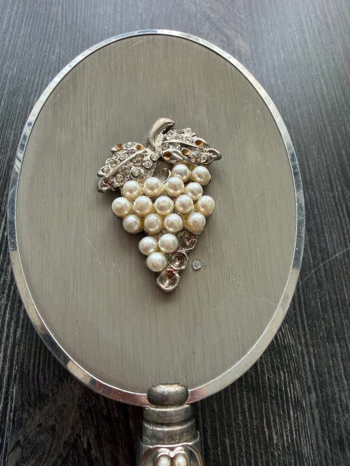 Bej İnci Detaylı El Aynası - Görsel 2