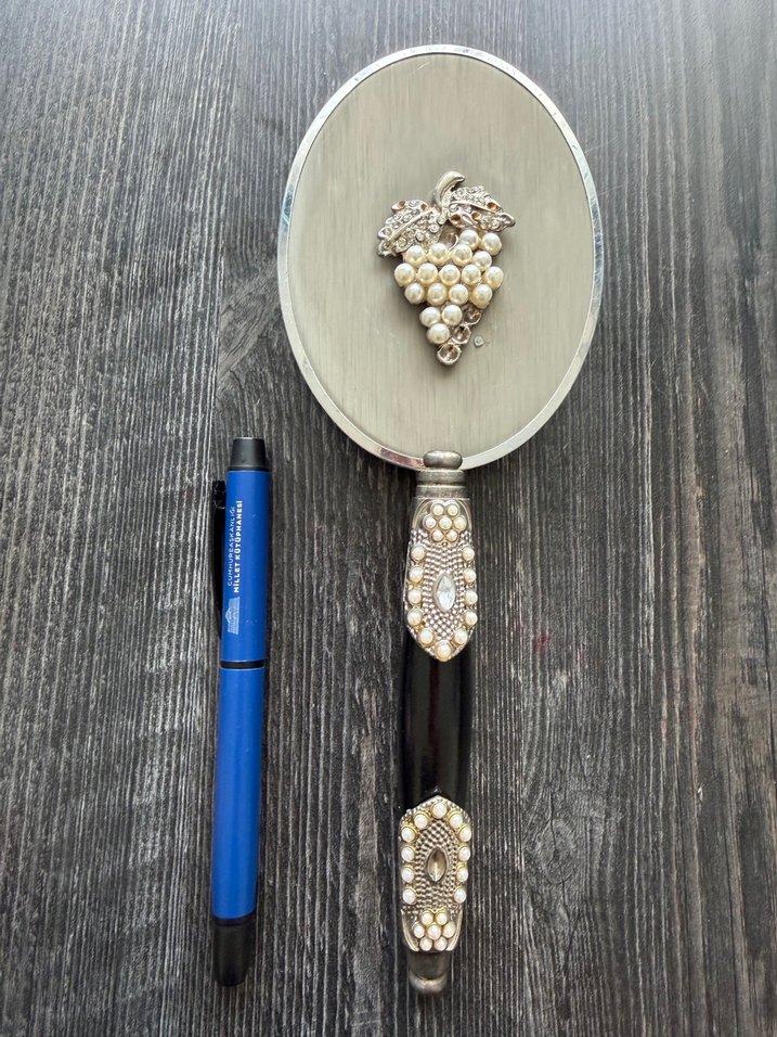 Bej İnci Detaylı El Aynası - Görsel 5