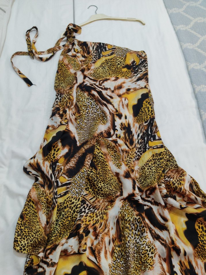 Bohem Yılan Desenli Uzun Askılı Elbise - Görsel 3