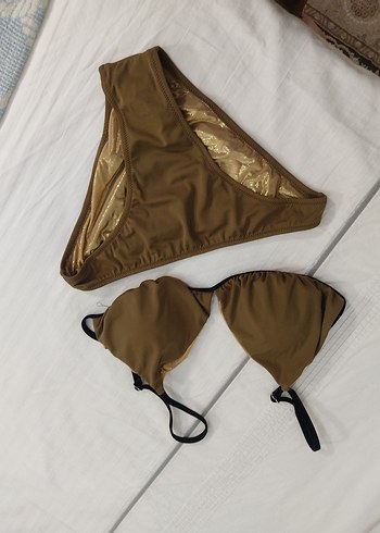 Parlak Kahverengi Minimalist Bikini