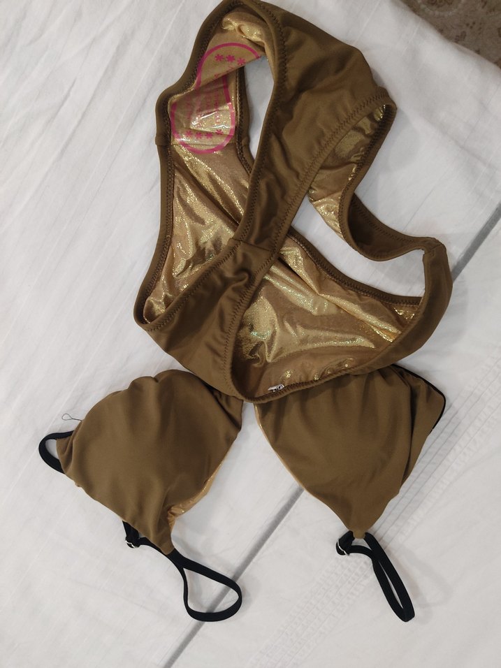 Parlak Kahverengi Minimalist Bikini - Görsel 2