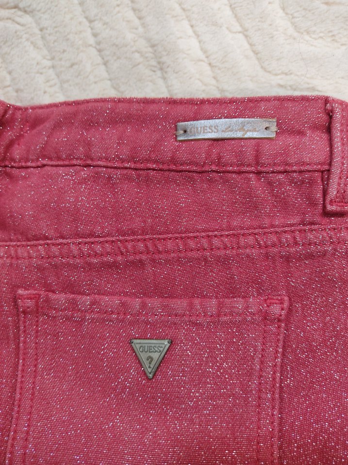 Düğmeli Pembe Bağlama Desenli Kız Şortu - Görsel 4