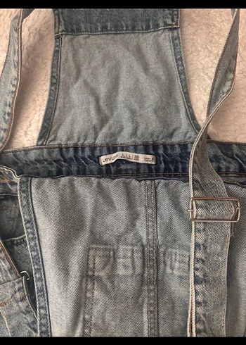 Gri Denim Kısa Askılı Tulum - Görsel 3