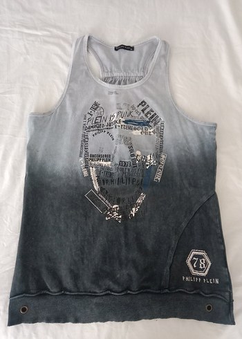 Gri Baskılı Denim Kadın Atlet