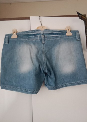 American Vintage Gri Tonlu Mavi Kadın Denim Mini Şort