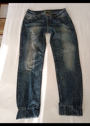 Parlak Mavi Loose Fit Kadın Denim Pantolon