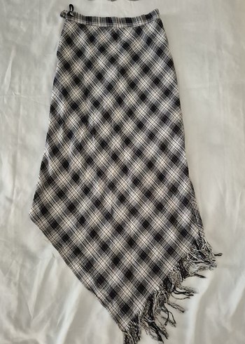 American Vintage Ekose Desenli Gri Uzun Salaş Etek