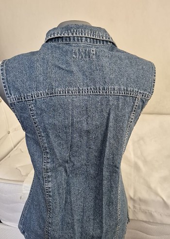 American Vintage Düğmeli Yaka Denim Kolsuz Ceket