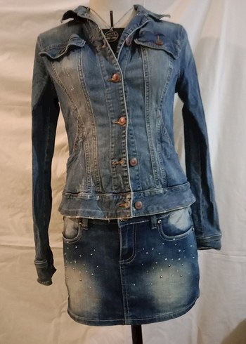 y2k  vintage  cep detaylı dar denim ceket - Görsel 7