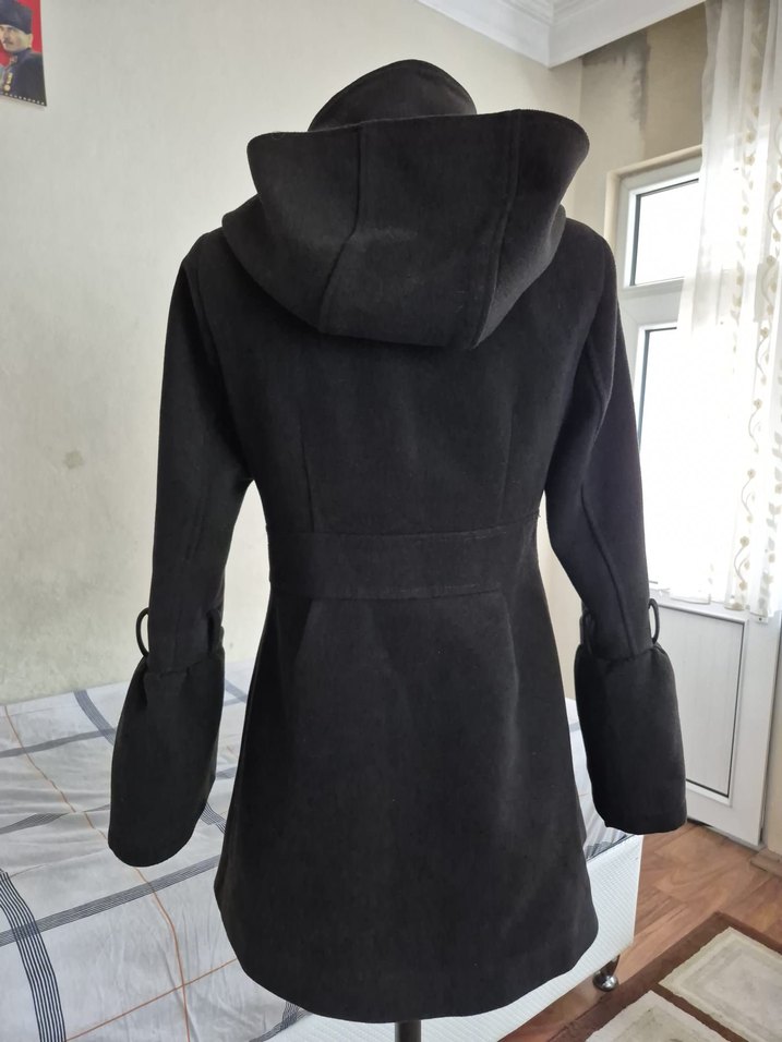 Kadın Çift Düğmeli Kışlık Kaban Vintage Military - Görsel 2