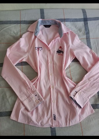 Pembe Uzun Kollu Düğmeli Kadın Gömlek - Görsel 3