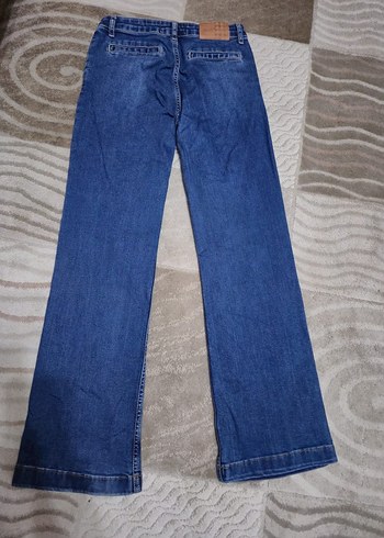 Kadın Lacivert Kemerli Regular Fit Kot Pantolon - Görsel 2