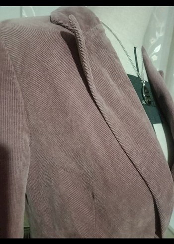 Darc Pink Vücuda Oturan Kadife Kadın Blazer Ceket - Görsel 3