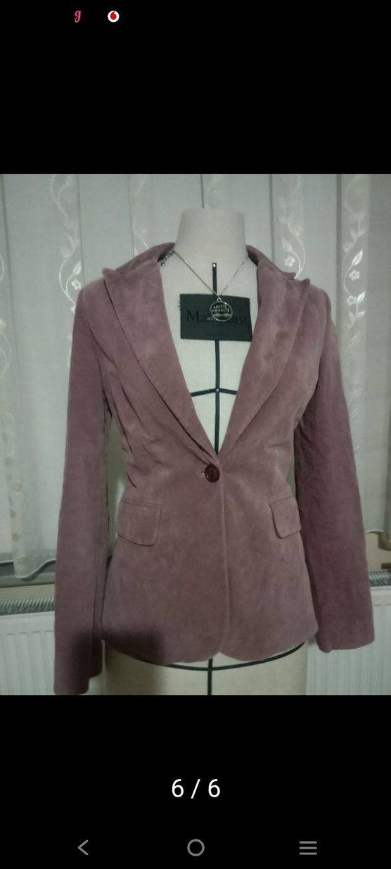 Darc Pink Vücuda Oturan Kadife Kadın Blazer Ceket - Görsel 2