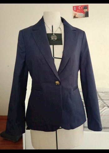 Lacivert Klasik Kesim Kadın Blazer Ceket - Görsel 3