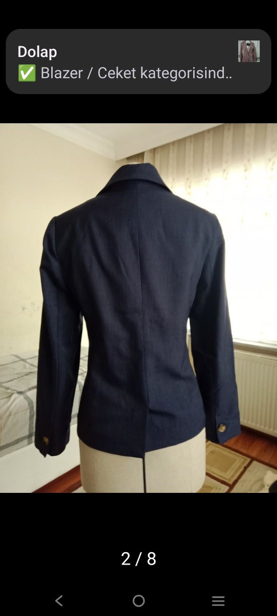 Lacivert Klasik Kesim Kadın Blazer Ceket - Görsel 2