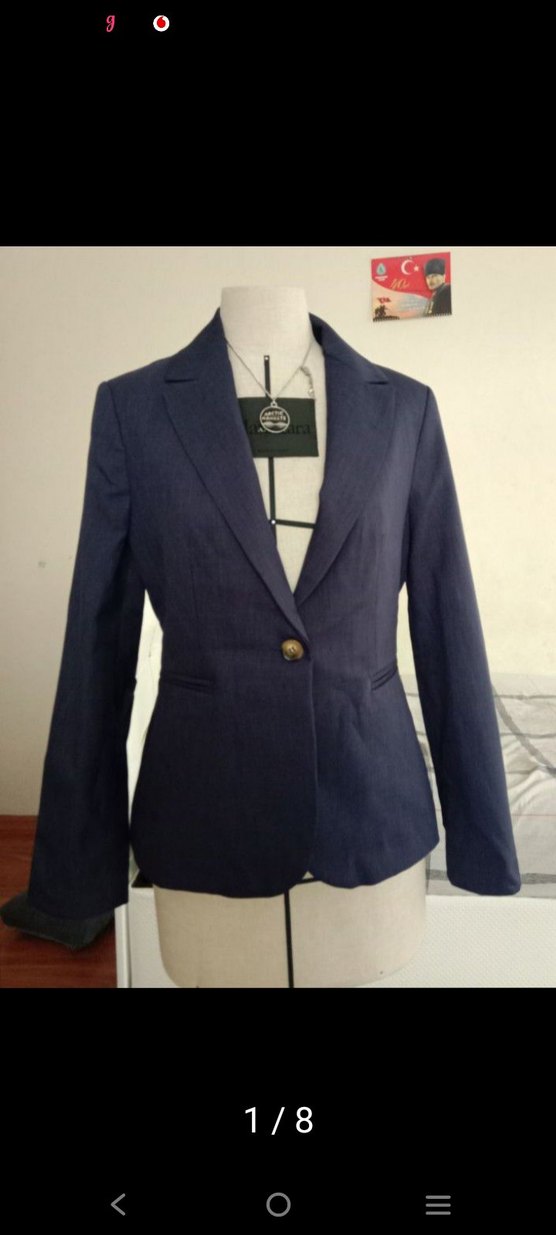 Lacivert Klasik Kesim Kadın Blazer Ceket - Görsel 3