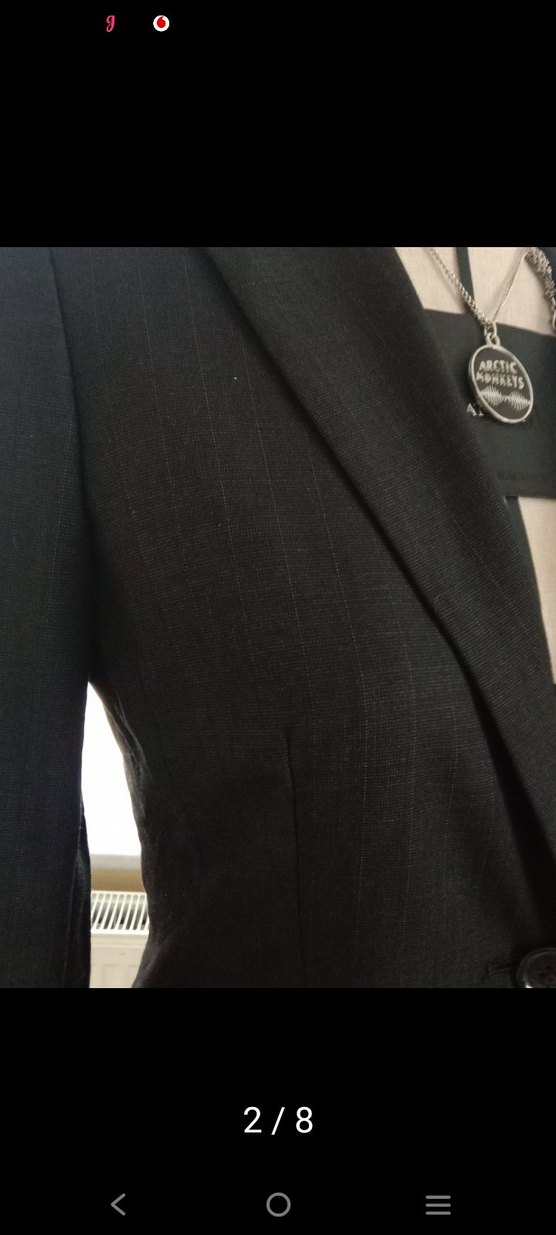 y2k Vücuda Oturan Çizgili İnce Yün Blazer Ceket - Görsel 3