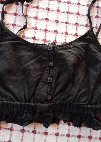 Zara Düğmeli Siyah Askılı Kadın Atlet