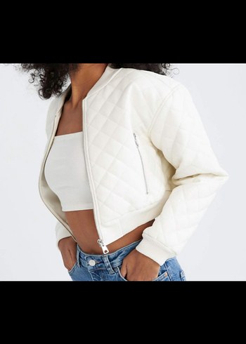 Kadın Beyaz Midi Puff Kollu Yağmurluk - Görsel 3