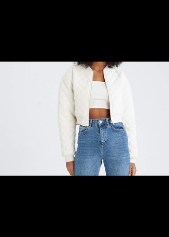 Kadın Beyaz Midi Puff Kollu Yağmurluk - Görsel 4