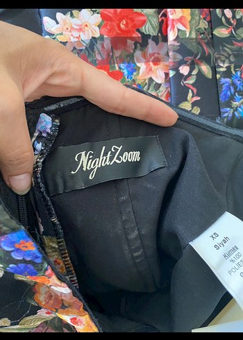 Çiçek Desenli Straplez Midi Elbise - Görsel 2