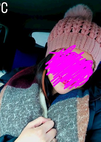 Gül Kurusu Örgü Kadın Bere Ponponlu - Görsel 3