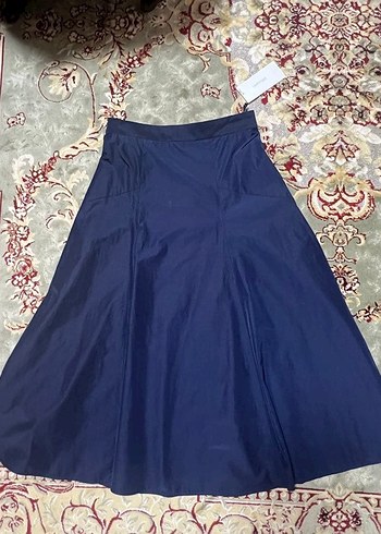 Mavi Midi Kadın Uzun Etek - Görsel 3