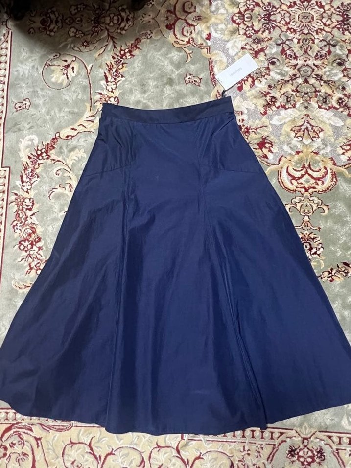 Mavi Midi Kadın Uzun Etek - Görsel 3