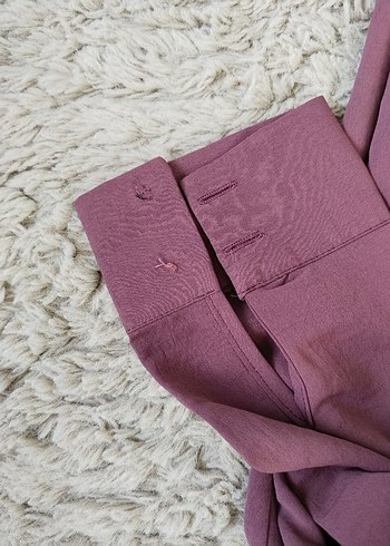 Gömlek Yaka Tek Cepli Uzun Gömlek Gül Kurusu - Görsel 4