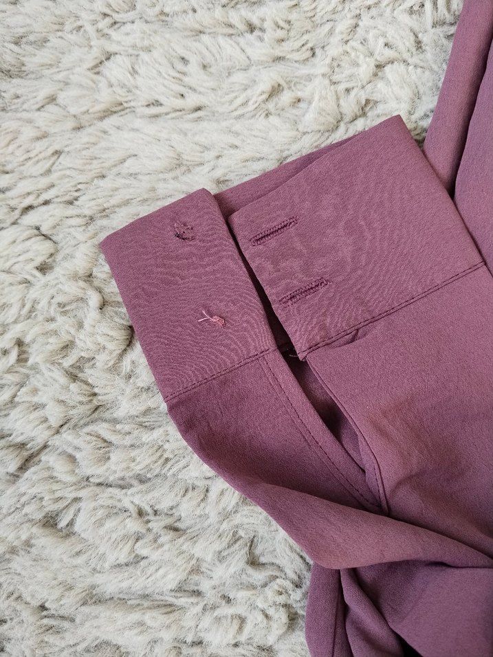 Gömlek Yaka Tek Cepli Uzun Gömlek Gül Kurusu - Görsel 4