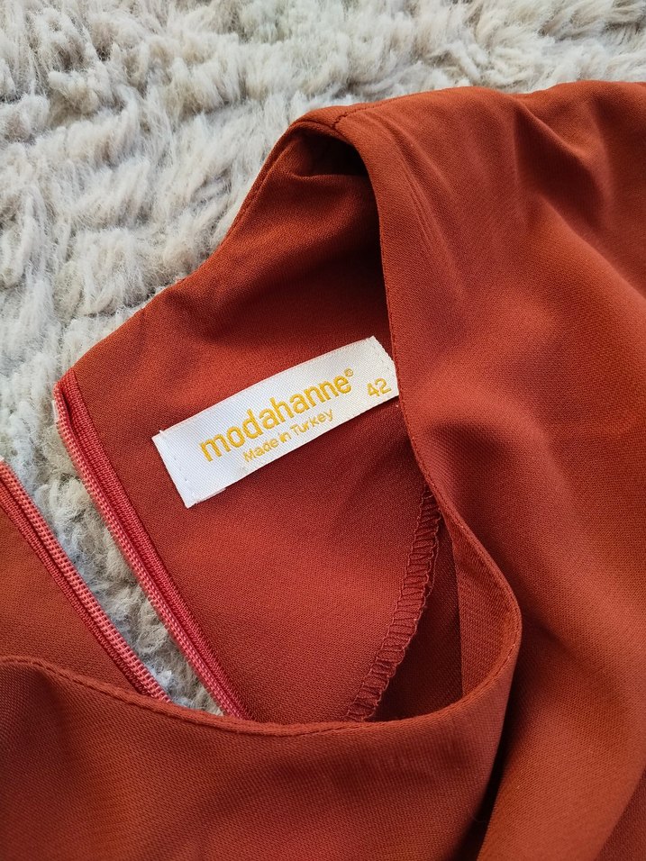 Boncuk İşlemeli Kahverengi Bohem Tunik - Görsel 2