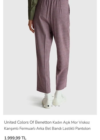 Kareli Kadın Pantolon - Görsel 2