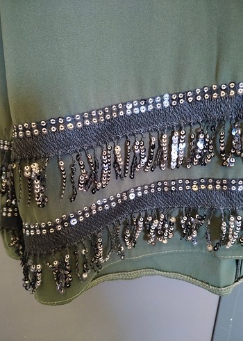 Uzun Kollu Salaş Haki Kadın Tunik - Görsel 2