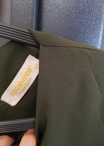 Uzun Kollu Salaş Haki Kadın Tunik - Görsel 3