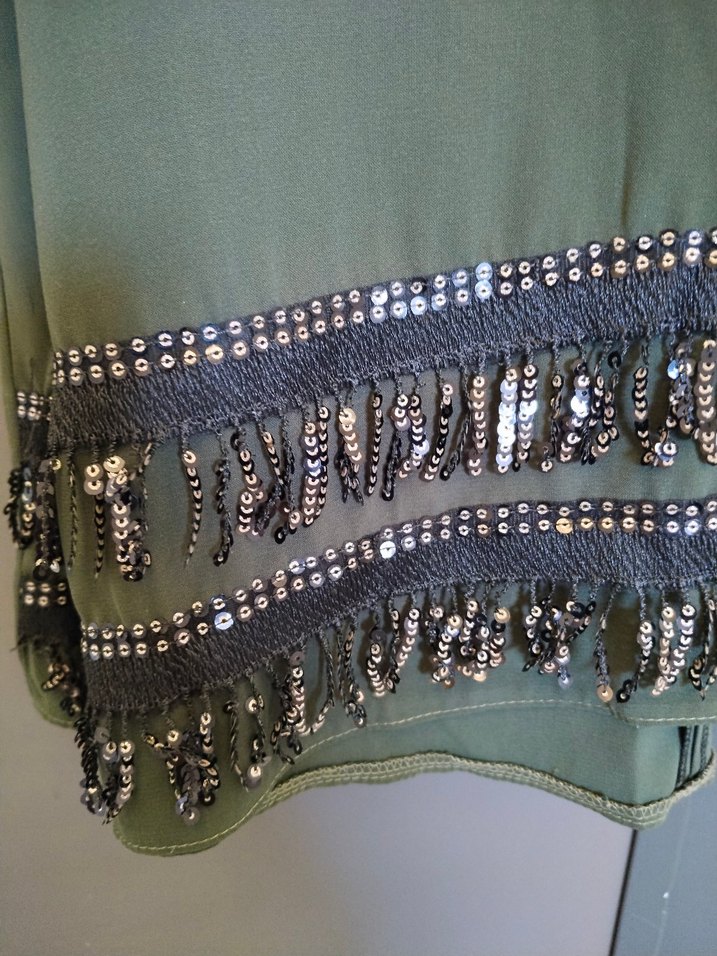 Uzun Kollu Salaş Haki Kadın Tunik - Görsel 2