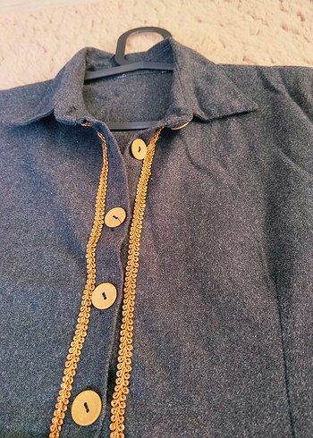 Düğmeli Tuvit Uzun Elbise - Görsel 2