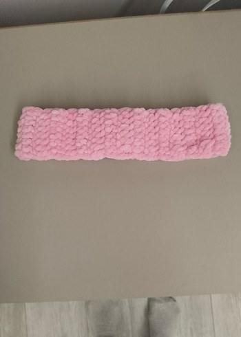 Pembe El Örgüsü Kadın Saç Bandı-Bandana - Görsel 2