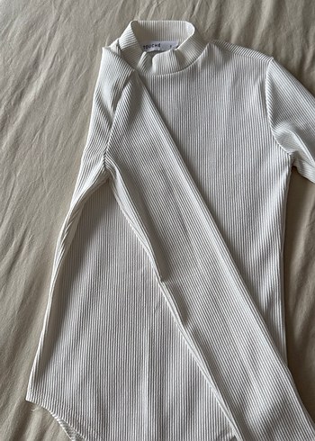 ToucheBeyaz Yüksek Yaka Kadın Triko - Görsel 2