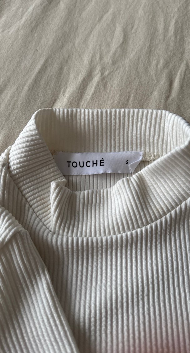 ToucheBeyaz Yüksek Yaka Kadın Triko - Görsel 3