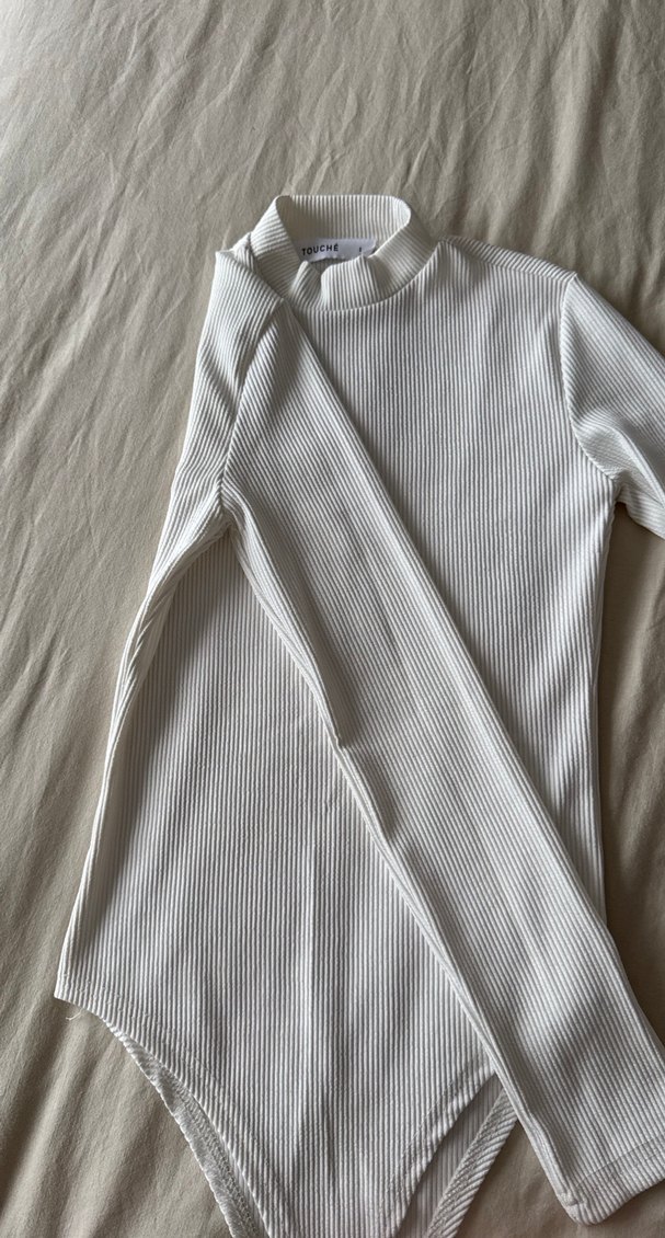 ToucheBeyaz Yüksek Yaka Kadın Triko - Görsel 2