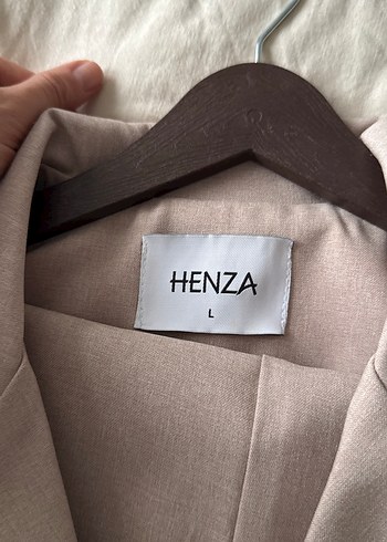 Bej Kadın Uzun Kemerli Blazer Takım  Ceket - Görsel 2