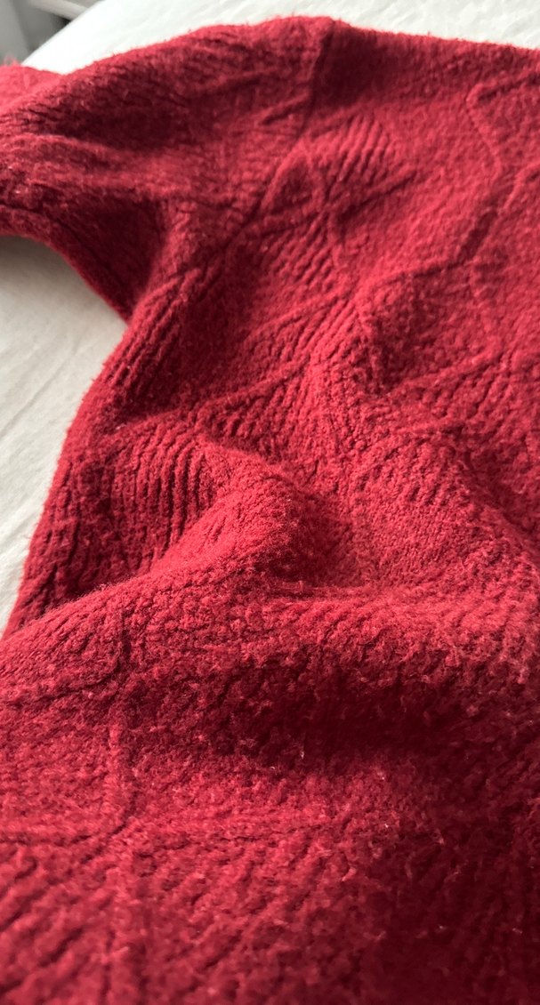 Bordo Örgü Kadın Kazak - Görsel 3