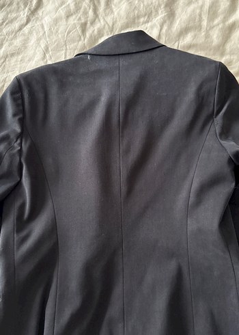 Kadın Siyah Süet Düğmeli Ofis Ceketi - Görsel 3