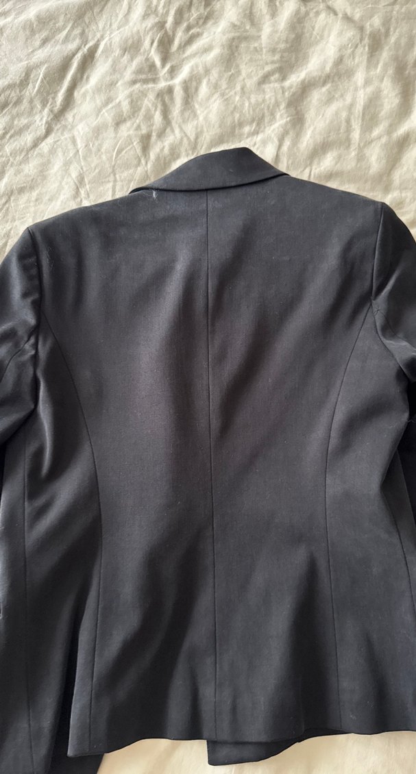 Kadın Siyah Süet Düğmeli Ofis Ceketi - Görsel 3