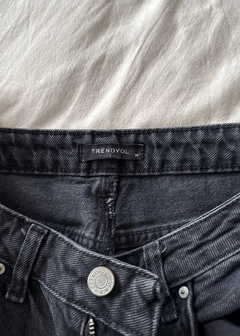 Gri Kadın Midi Boy Denim Pantolon - Görsel 2