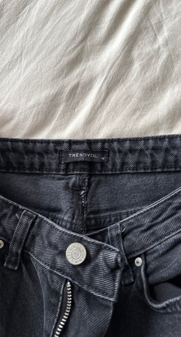 Gri Kadın Midi Boy Denim Pantolon - Görsel 2